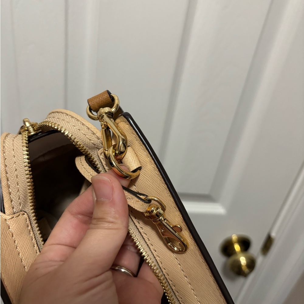 Michael Kors Tan and Cream Crossbody Bag - Picture 8 of 8